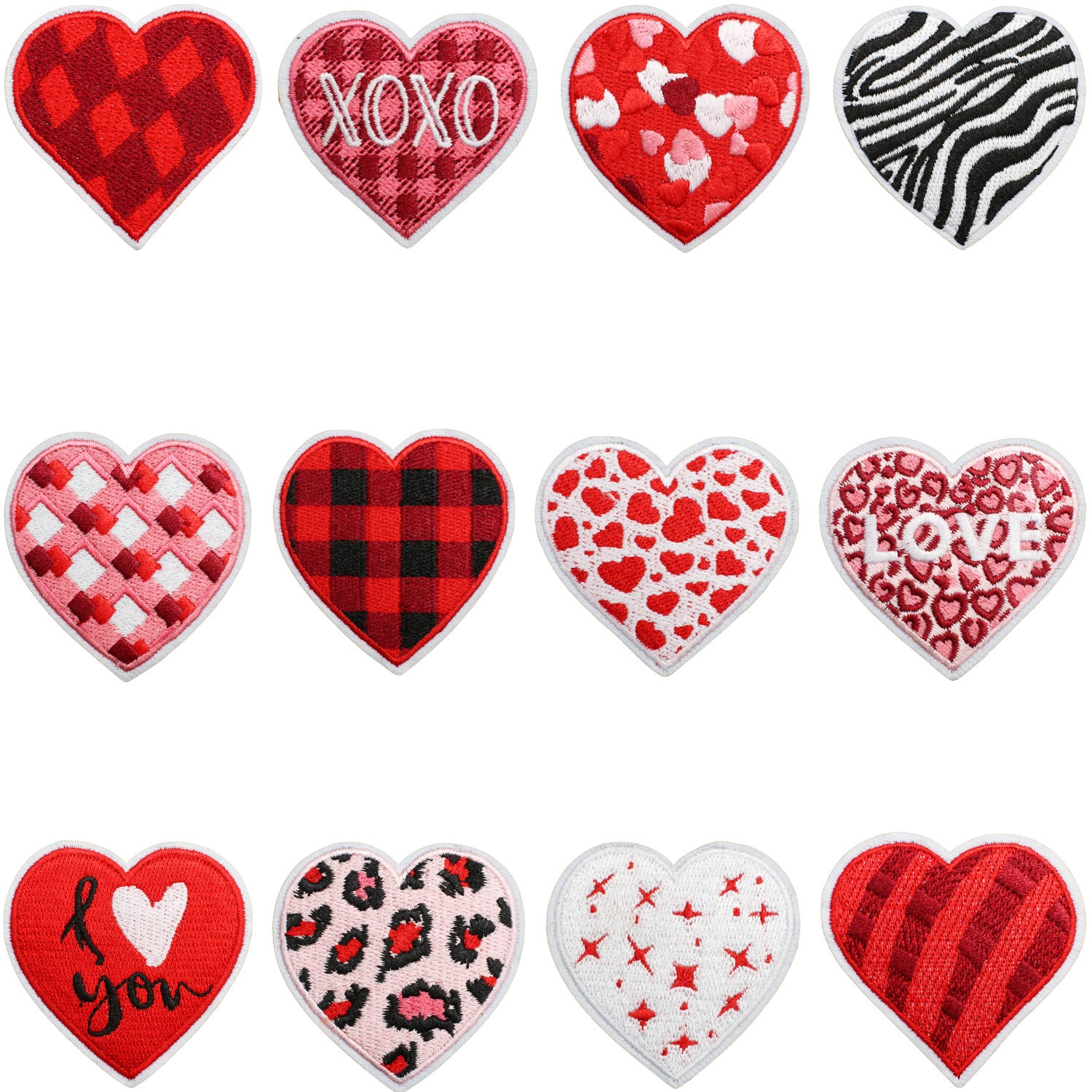 Wholesale Red Love Love Patch I Love You Couple Computer Embroidered Sticker FS